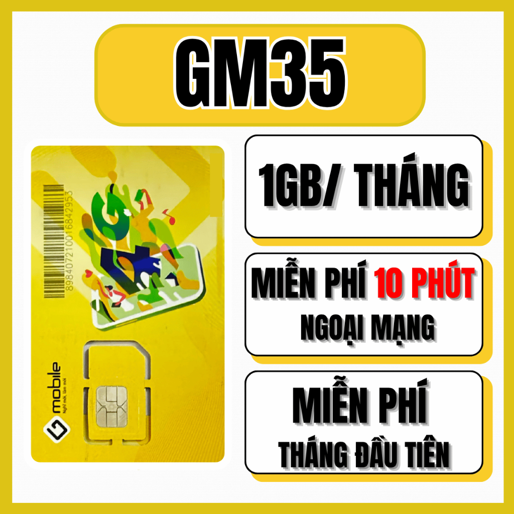 Sim Số Đẹp Gmobile Tặng Ngay 1 Tháng Đầu Data 1GB/THÁNG Tốc Độ Cao + Miễn Phí Nghe Gọi Nội, Ngoại Mạ