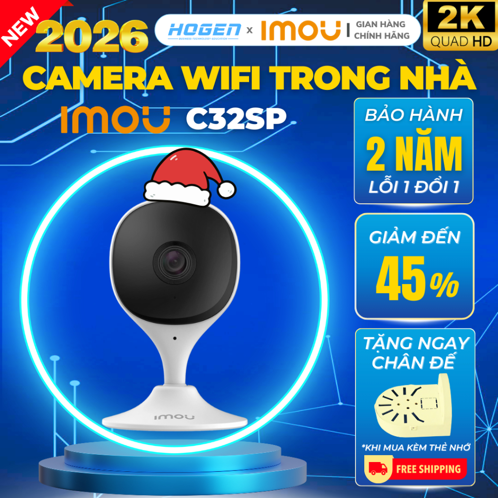 Camera Wifi IMOU trong nhà C32EP / C32SP / C22SP   đàm thoại 2 chiều, đế nam châm cố định, góc rộng