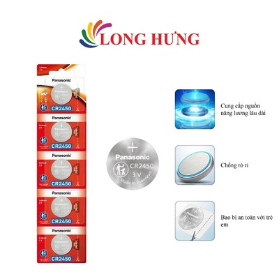 Pin nút Panasonic 3V CR-2450/5BE (1 viên/3 viên/5 viên) - Hàng chính hãng