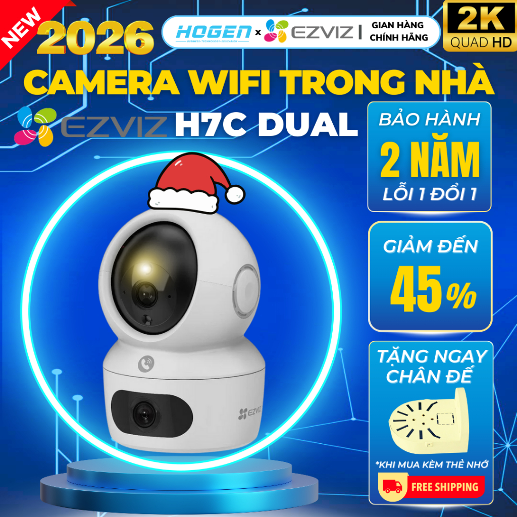 Camera WIFI EZVIZ H7C DUAL 2k+ -Xoay 360 Độ, Đàm Thoại 2 Chiều, Phát Hiện Chuyển Động, 2 Góc Nhìn
