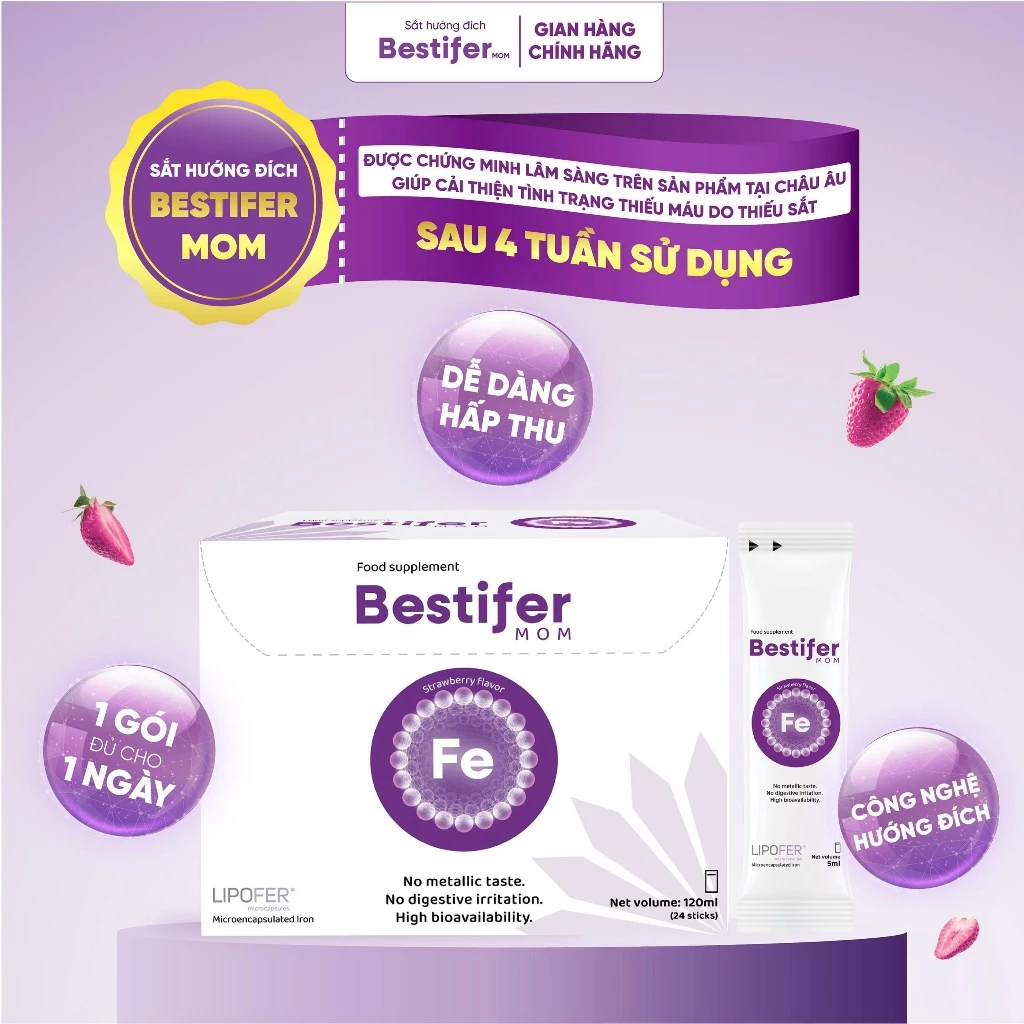 Sắt Bestifer Mom - Hỗ trợ bổ sung sắt, cải thiện thiếu máu