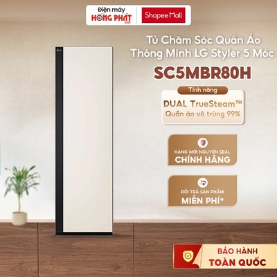 Tủ Chăm Sóc Quần Áo Thông Minh LG Styler 5 Móc Màu Be - SC5MBR80H [Giao-Lắp HCM]