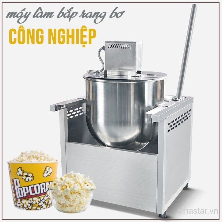 Máy làm bỏng ngô công nghiệp. Máy chế biến bắp rang bơ vỏ Inox