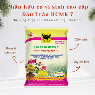 (Combo 2 gói) Phân hữu cơ vi sinh cao cấp Đầu Trâu HCMK7 (gói 1kg)  - (Vườn Sài Gòn)
