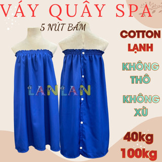 Váy Quây Spa Massage Cao Cấp Vải Cotton Lạnh Dày Dặn 5 Nút Bấm Đa Năng Cho Nữ (40kg - 120kg)