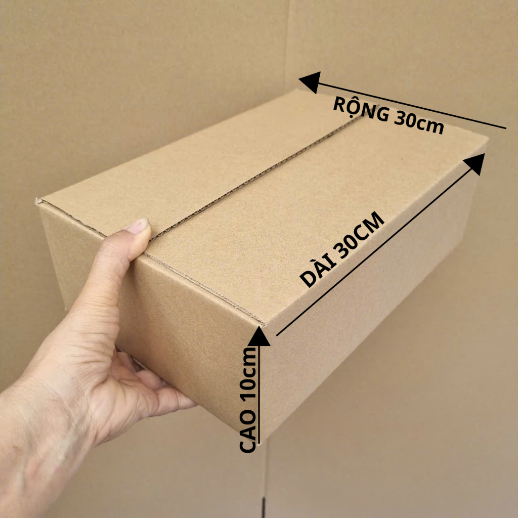 Combo 25 Thùng Size 30x30x10, 3 Lớp, Sóng B