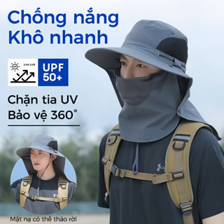 Nón vành rộng Chống Tia Uv Siêu mỏng nhẹ và thoáng khí Thiết kế khẩu trang Chống nắng toàn mặt Mũ Bucket Mũ chống nắng