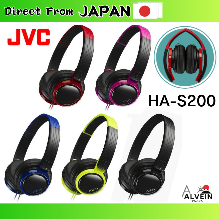 JVC HA-S200-B Series Foldable Closed-Back Headphones for DJ Use