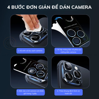 Kính Cường Lực Bảo Vệ Camera sau điện thoại Samsung S24 Ultra Viền Mỏng Có Khung Trợ Dán hãng KUZOOM