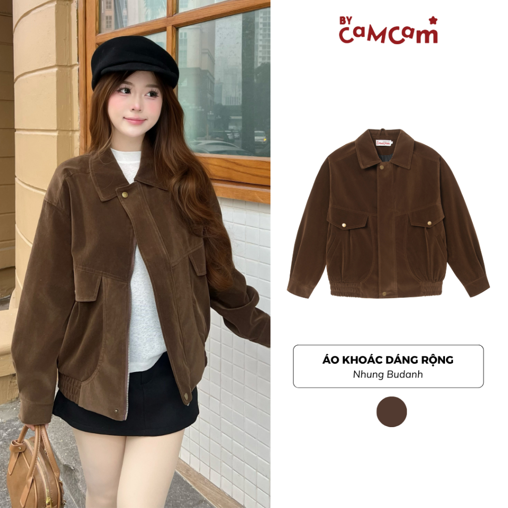 Áo Khoác Nhung Budanh Dáng Rộng 𝑩𝒚𝒄𝒂𝒎𝒄𝒂𝒎 Áo Khoác Cổ Điển Vintage Phong Cách Hàn Quốc AKHD402