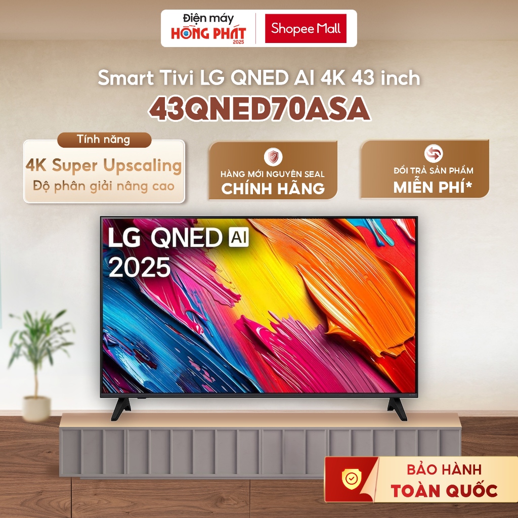Smart Tivi LG QNED AI 4K 43 Inch 43QNED70ASA [GIAO TOÀN QUỐC]