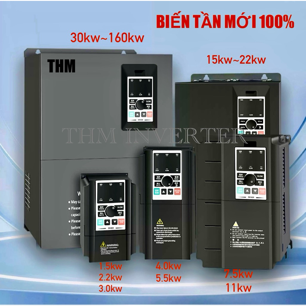 Biến Tần Mới Tải Khoẻ, Đa Năng. Điện Áp Linh Hoạt 1Pha 220v~3Pha 380V. Từ 1.5kw, 2.2kw~30kw.Có Bảo Hành