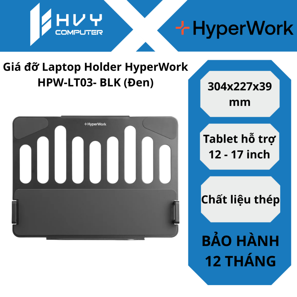 Giá đỡ Laptop Holder HyperWork HPW-LT03- BLK (Đen) - Hàng Chính Hãng