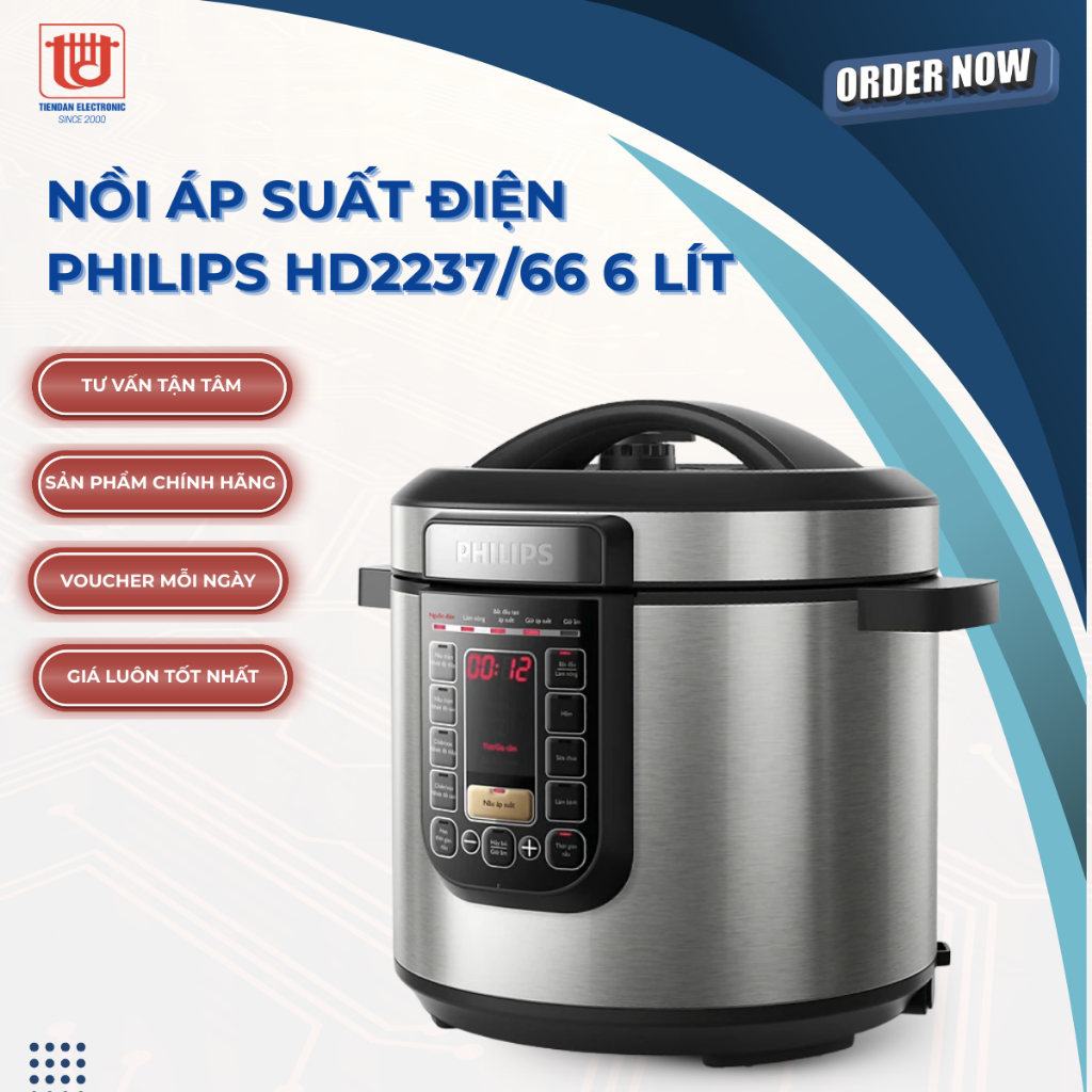 Philips Nồi Áp Suất Điện HD2237/66 - Dung tích 6L