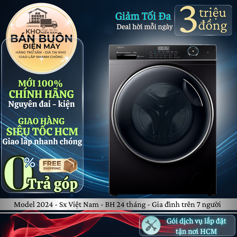 AW12-BP4959U1K(B) - Máy giặt Aqua Inverter 12 kg AW12-BP4959U1K(B) - Hàng chính hãng