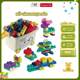 Đồ Chơi Xếp Hình Thông Minh Toykingdom - Chất Liệu Nhựa Dẻo An Toàn - Miếng Ghép To - Có Hộp Đựng