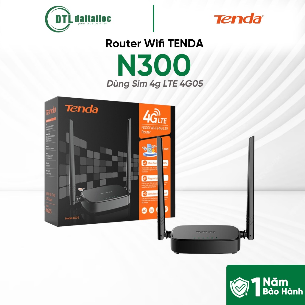 Router Wifi TENDA N300 Dùng Sim 4g LTE 4G05 | Chính Hãng | Bảo Hành 12 Tháng