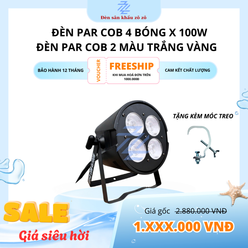 Đèn parled Cob 400w vàng nắng ( Đèn pha sân khấu)