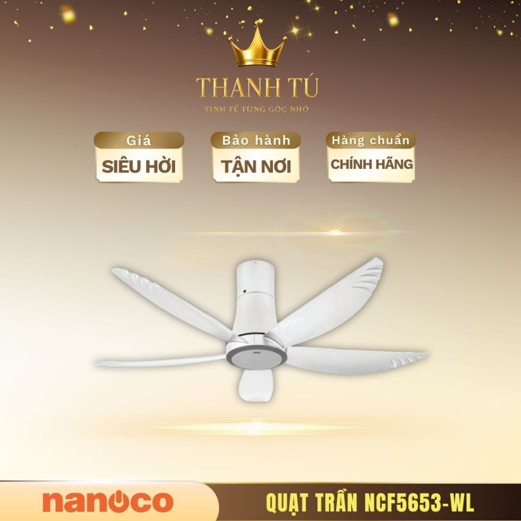 Quạt Trần Nanoco NCF5653-WL – Thiết Kế Hiện Đại, Có Remote Điều Khiển