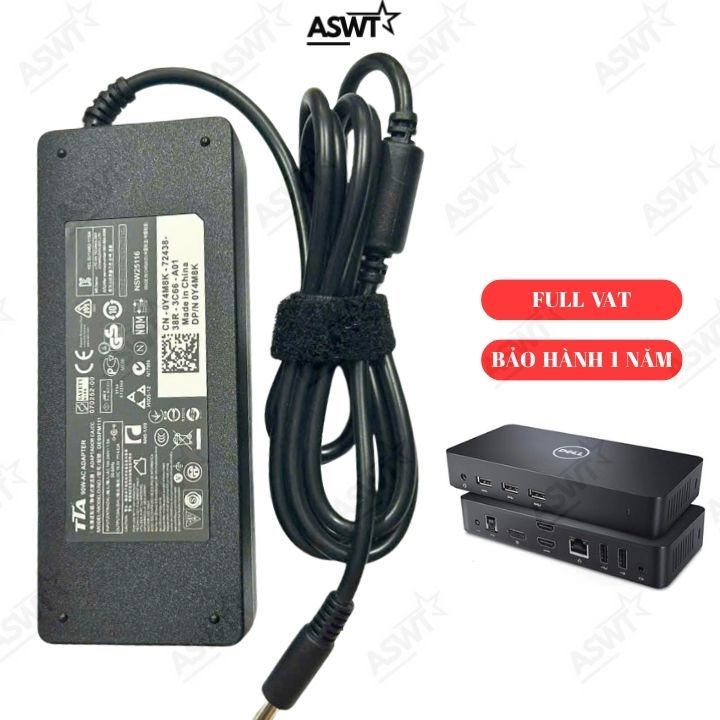 Sạc nguồn cho bộ Docking Station Dell D3100 19.5V , nguồn Dell Docking Station USB 3.0 D3100 TTA DE 