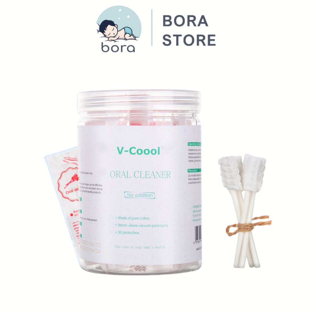 Que tưa lưỡi, rơ lưỡi V-coool, hộp 30 que