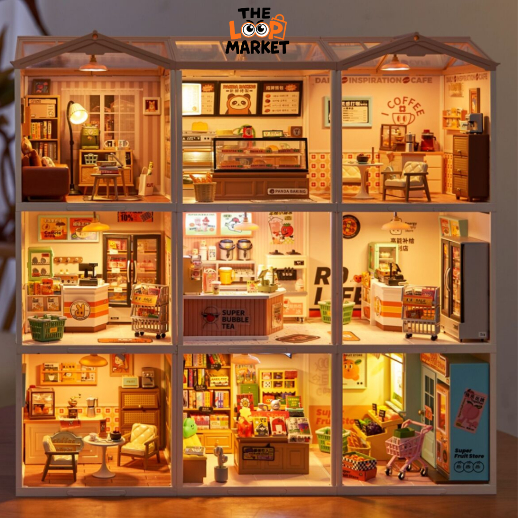 Mô hình nhà búp bê tự làm Robotime bằng nhựa ABS. Rolife Super Creator Plastic DIY Miniature House