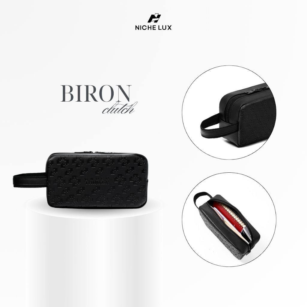 Túi Clutch Da PU Đa Năng BIRON Nam Nữ Thể Thao Du Lịch Đựng Mỹ Phẩm Hộp Bút | NICHE LUXURY