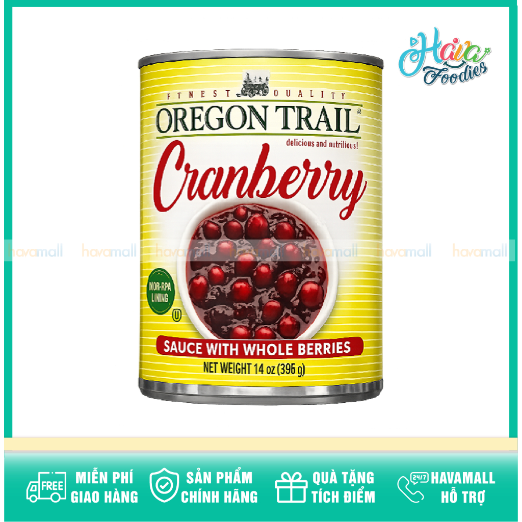 Sốt Nam Việt Quất Oregon Trail Mỹ 396g – Oregon Trail Cranberry Sauce With Whole Berries