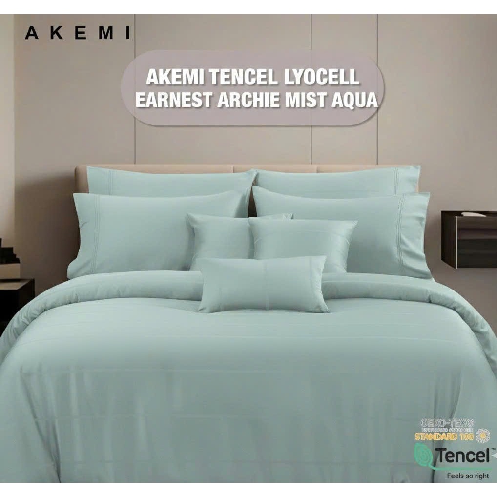 Bộ Ga kèm Vỏ chăn Akemi Tencel Earnest  Lyocell cao cấp, gồm 6 món (King/ Queen)