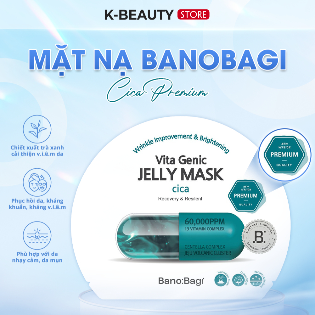 Mặt Nạ BANOBAGI Vita Genic Jelly Mask Cica Giúp Phục Hồi Và Làm Dịu Cho Da Nhạy Cảm 30ml
