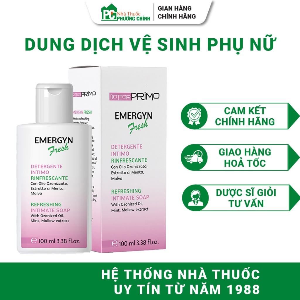Dung Dịch Vệ Sinh Phụ Nữ DottorPrimo Emergyn Fresh Giúp Làm Sạch, Giữ Ẩm, Khử Mùi Vùng Kín 100ml