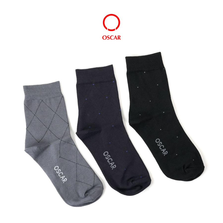 [New] Combo 3 vớ nam Oscar cổ trung, chất liệu modal cao cấp, họa tiết đặc sắc 075