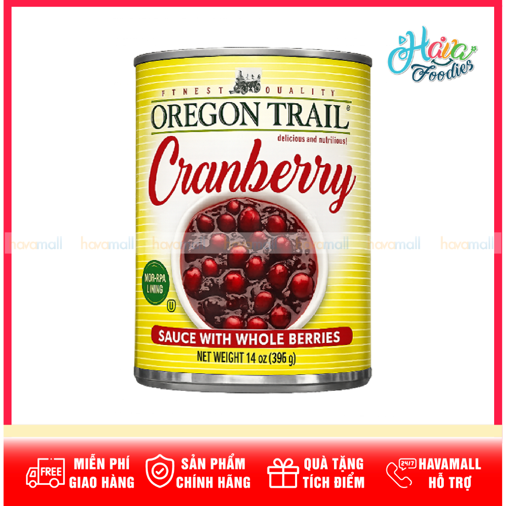 Sốt Nam Việt Quất Nguyên Trái Oregon Trail Mỹ 396g – Oregon Trail Whole Berry Cranberry Sauce
