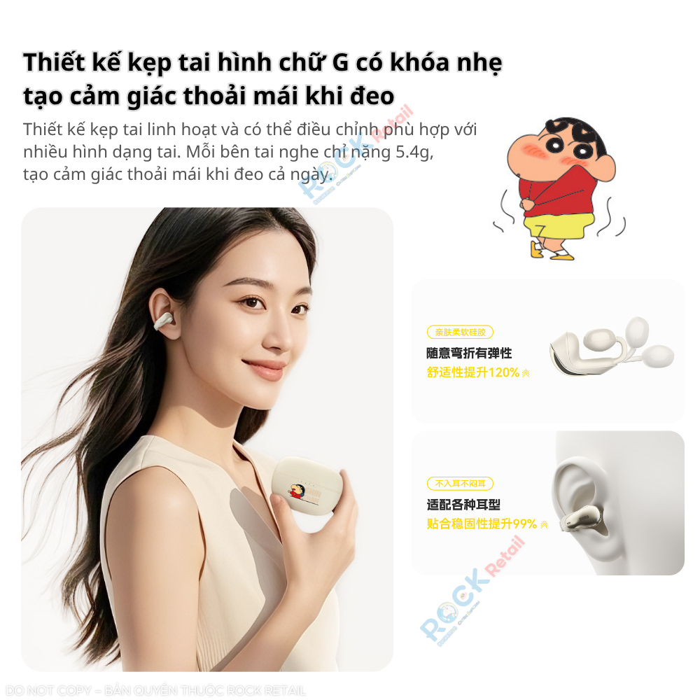 Tai Nghe Bluetooth OpenEar ROCK EB200 AI Smart & Bluetooth v5.4, Nghe Tới 20 Giờ, Dirver 12mm - BH Chính Hãng | BigBuy360 - bigbuy360.vn