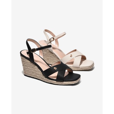 [Mẫu mới] Sandal Xuồng Nữ Zucia Đế Cói Quai Chéo Dập Vân - SHLL7