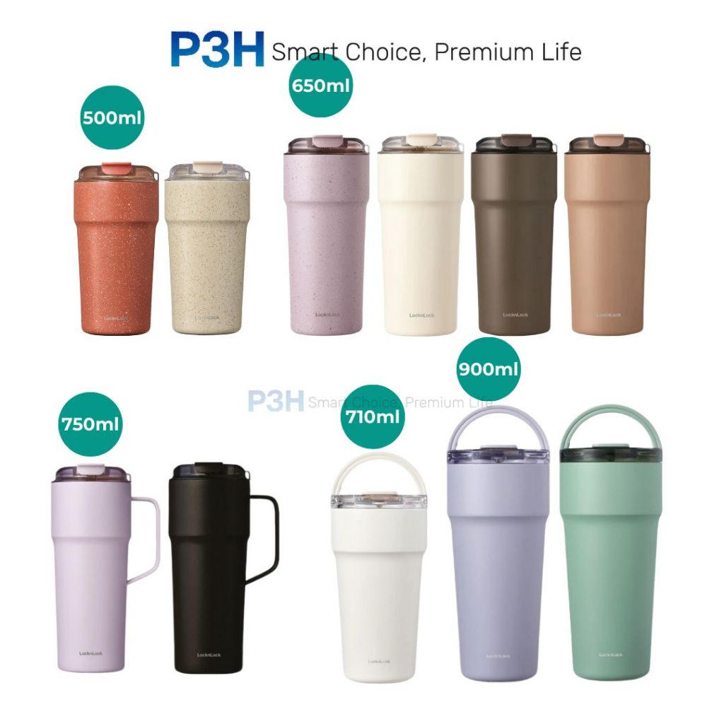 Ly giữ nhiệt phủ sứ LocknLock dung tích từ 500ml đến 900ml Metro Cafe Tumbler LHC4357 LHC4359 LHC441