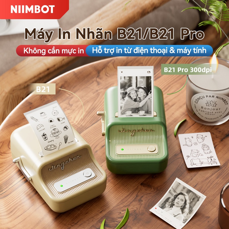 Niimbot B21/B21Pro Máy in nhãn, Máy tạo nhãn nhiệt di động Bluetooth không dây cho văn phòng tại nhà