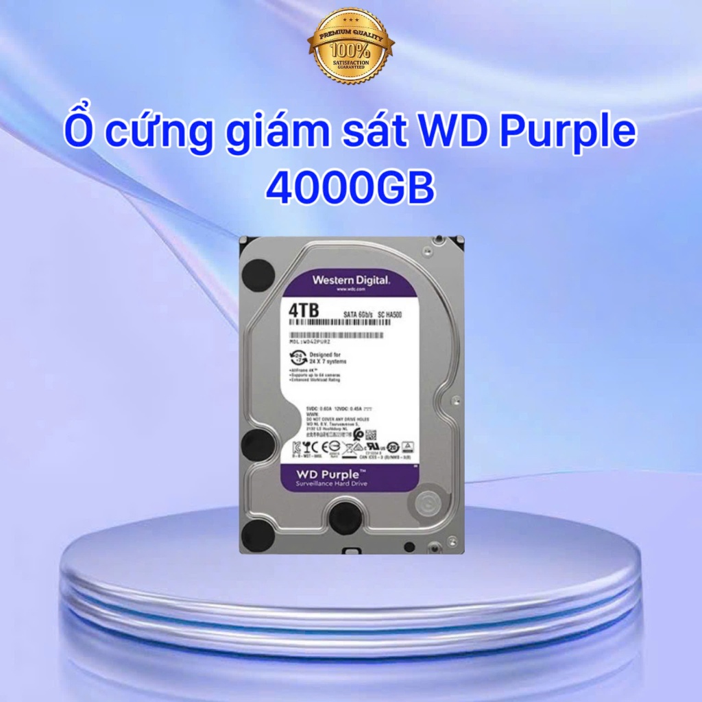 Ổ cứng giám sát WD Purple 4000GB/ 4TB WD43PURZ