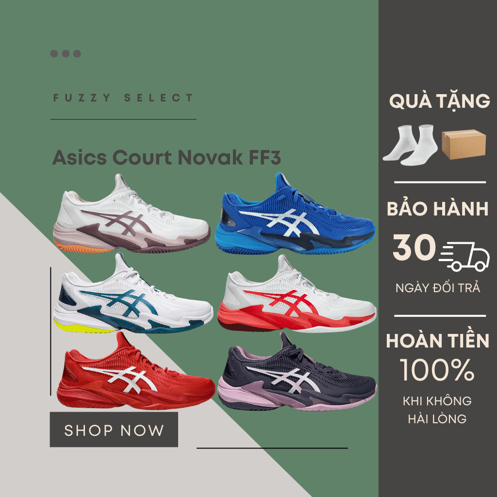 Giày Thể Thao Chơi Tennis/Pickleball Court Novak FF3 Các Màu Hot Trend Full Box.