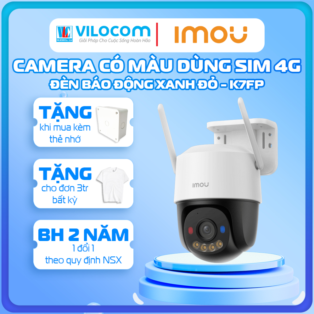 Camera PT Full Color IMOU K7FP Cruiser SC 4G 3MP 5MP dùng sim 4G - Hàng Chính Hãng