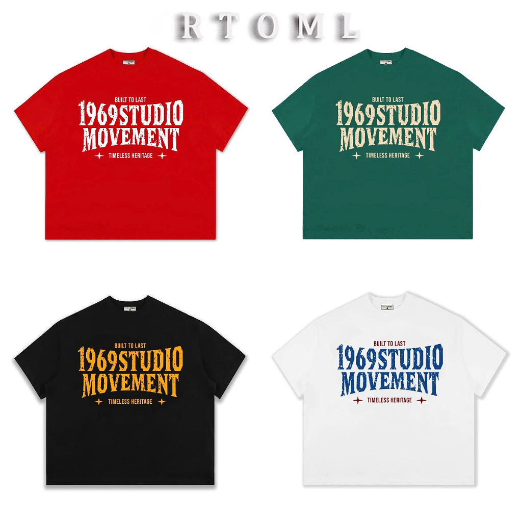 Áo thun nam nữ form rộng In 1969STUDIO MOVEMENT Unisex Thời trang mùa hè Local Brand - RTOML