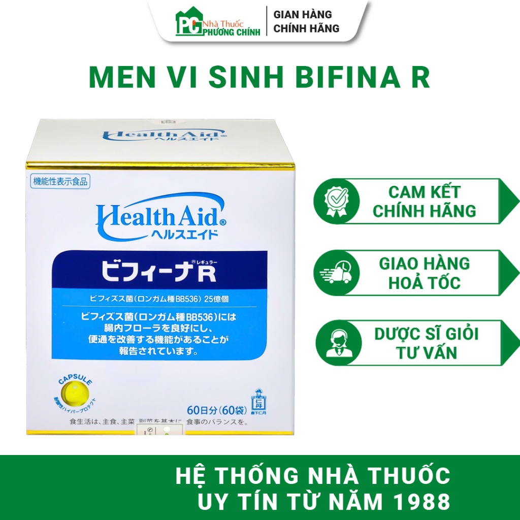 Men Vi Sinh Bifina R Nhật Bản - Hỗ Trợ Giảm Triệu Chứng Rối Loạn Tiêu Hóa, Đại Tràng 20 Gói / 60 Gói
