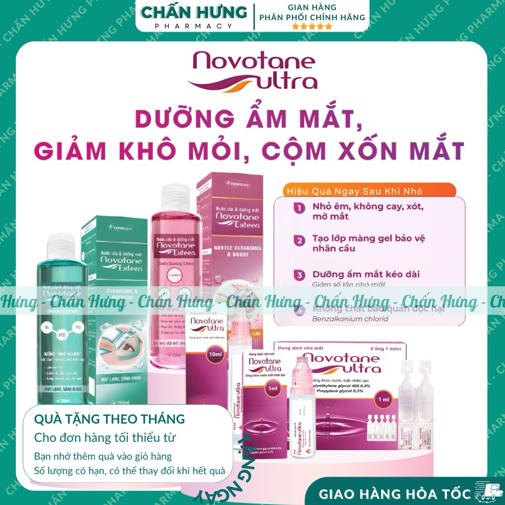 [Hoả tốc/Date mới/Đủ phân loại] Nước nhỏ mắt lens/ makeup Novotane Ultra & Nước rửa mắt Novotane Ext