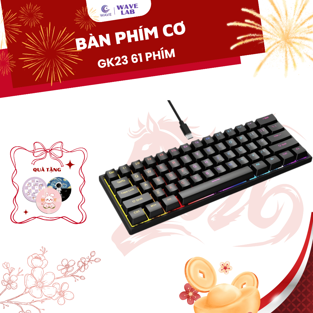 Bàn Phím Cơ K87 Pro, Blue Switch, Đèn RGB 16 Mode, Keycap ABS Xuyên LED, Chống Nước