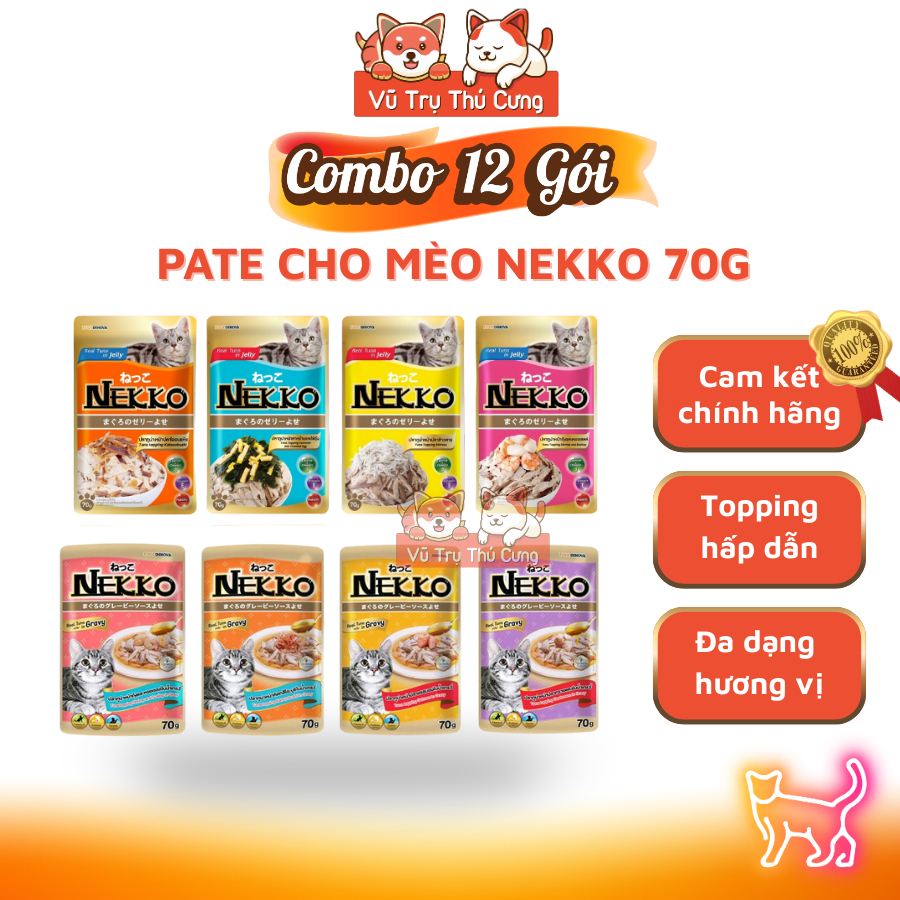 Combo 12 gói Pate Nekko cho Mèo 70g