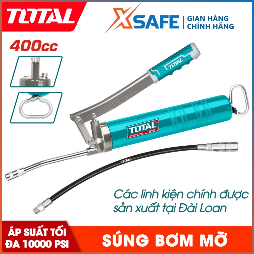 Súng bơm mỡ TOTAL THT111051 Dung tích 400cc/ 14Oz, Áp suất làm việc 4500psi, Áp suất tối đa 10000psi