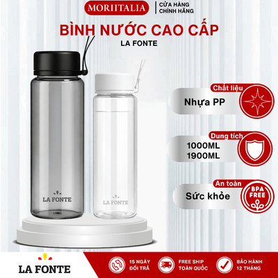 Bình Nước Cao Cấp La Fonte Dung Tích Lớn 1000ml / 1900ml – Nhựa An Toàn, Nắp Kín Chống Rò Rỉ
