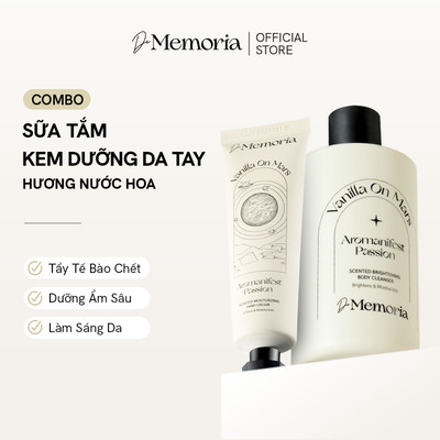 Bộ Sữa Tắm Sáng Da Hương Nước Hoa Và Kem Dưỡng Da Tay Hương Nước Hoa Vanilla On Mars De Memoria (300ML x 50ML)