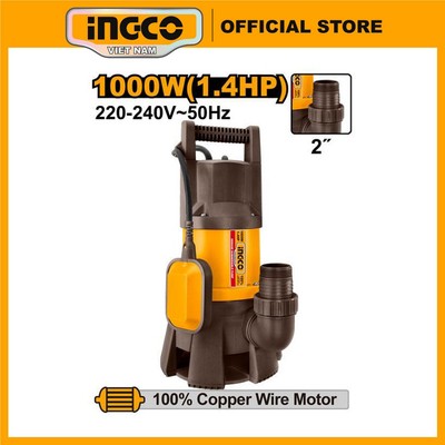 Máy bơm chìm nước thải công suất lớn 1,4 ngựa (1000W) 1.4HP lưu lượng 333L/ phút INGCO SPD10001