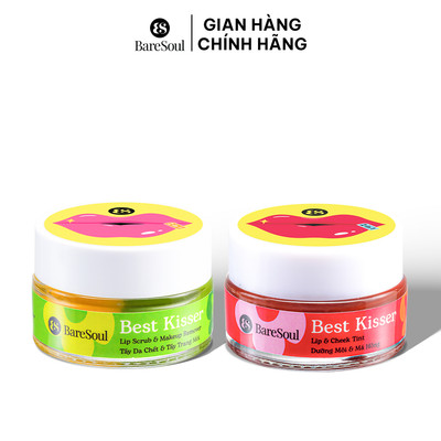 Bộ đôi làm sạch, dưỡng ẩm sâu, tạo sắc hồng cho môi BareSoul Lip Tint & Cheek 10g +  Sweet Talker Lip Scrub 20g